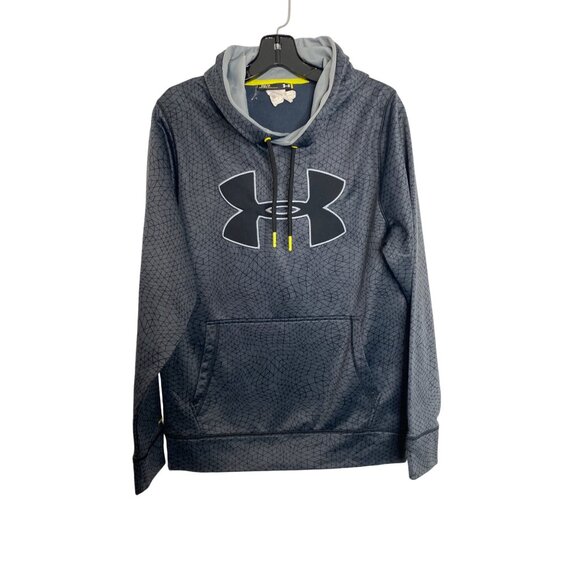 UNDER ARMOUR 2015 MEN'S GRAY GEO PRINT STORM 1 HOODIE PULLOVER SZ S - Picture 1 of 4